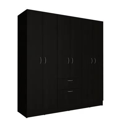 Depot E-shop Kibo 6 Doors Armoire - Black/white