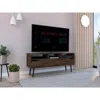 Depot E-shop Kobe Tv Stand, Countertop, Three Open Shelves, Two Flexible Drawers, Four Legs- Dark Wa