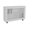 Depot E-shop Lacey Console Table Cart, 5 Shelves, 4 Casters, White In White