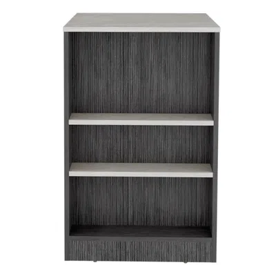 Depot E-shop Lacour Kitchen Island, Kitchen Bar Table With 3-side Shelves In Gray