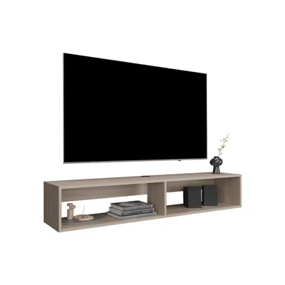 Depot E-shop Lakes Tv Stand With 2 Shelves, White Oak In Brown