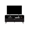 Depot E-shop Leary Tv Stand, 1 Door, 2 Shelves, Black Wengue In Black
