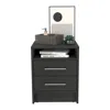 Depot E-shop Leyva Nightstand With 2 Drawers And 1 Shelf, Black In Black