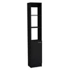 Depot E-shop Linen Cabinet, 1 Door, 6 Shelves, Black In Black