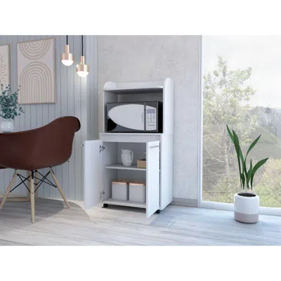 Depot E-shop Lucca Kitchen Cart, Countertop, Two-door Cabinet, One Open Shelf, Two Internal Shelves-