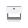 DEPOT E-SHOP DEPOT E-SHOP MACON SINGLE DRAWER NIGHTSTAND WITH OPEN STORAGE SHELF, WHITE