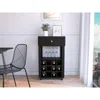 DEPOT E-SHOP DEPOT E-SHOP MARGH BAR CART, TWELVE WINE CUBBIES, FOUR LEGS, ONE OPEN SHELF, COUNTERTOP- BLACK, FOR 