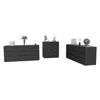 Depot E-shop Medway 3 Piece Bedroom Set, 2 Cocora 6 Drawer Dressers + Capri Dresser, Black In Gray