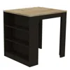 Depot E-shop Milos Kitchen Island Table Black Wengue-light Oak