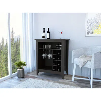 Depot E-shop Mojito Bar Cabinet, Six Wine Cubbies, One Open Drawer, One Open Shelf, Countertop-black