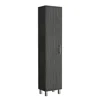 Depot E-shop Narrow Storage Cabinet With 5-tier Shelf And Broom Hangers, Smokey Oak -garage
