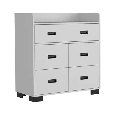 Depot E-shop Neptune Dresser, One Ample Drawer, Four Drawers, Four Legs, Countertop, White, For Bedr