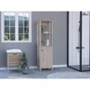 Depot E-shop New Haven Linen Cabinet, Two Internal Shelves, Two Open Shelves, Four Legs, One-door Ca