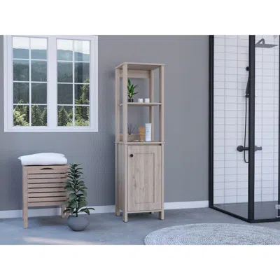 Depot E-shop New Haven Linen Cabinet, Two Internal Shelves, Two Open Shelves, Four Legs, One-door Ca