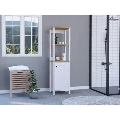 Depot E-shop New Haven Linen Cabinet, Two Internal Shelves, Two Open Shelves, Four Legs, One-door Ca