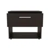Depot E-shop Noxen Nightstand, 1 Drawer, 1 Shelf, 4 Legs, Walnut In Black