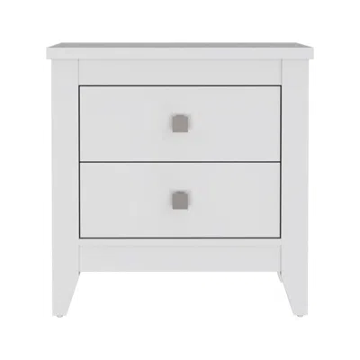 Depot E-shop Oasis Nightstand, Two Shelves, Four Legs, Countertop-white, For Bedroom