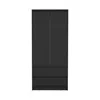 Depot E-shop Palmer 2 Drawers Armoire, Wardrobe Closet With Hanging Rod, Black