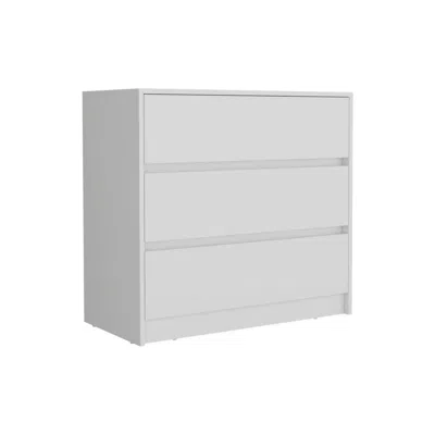 Depot E-shop Palmer 3 Drawers Dresser, Chest Of Drawers, White