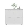 Depot E-shop Parc Shoe Rack, 4 Doors, 4 Shelves, 4 Legs, White In White