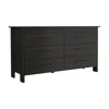 Depot E-shop Paris 6 Drawer Double Dresser - Black