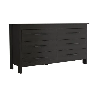Depot E-shop Paris 6 Drawer Double Dresser - Black