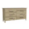 DEPOT E-SHOP DEPOT E-SHOP PARIS 6 DRAWER DOUBLE DRESSER -SIX DRAWERS, FOUR LEGS, COUNTERTOP-LIGHT OAK/WHITE. FOR 