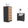 Depot E-shop Patten 2 Piece Bedroom Set, Egeo 5 Drawer Dresser + Omaha Nightstand