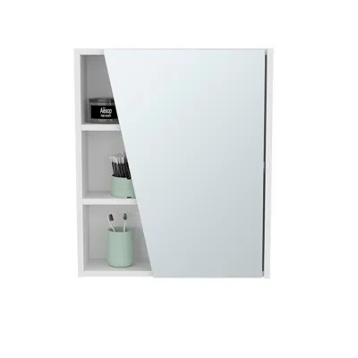 Depot E-shop Piney Medicine Cabinet, 1 Door, 5 Shelves, 1 Mirror, White