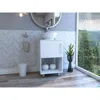 Depot E-shop Pittsburgh Single Bathroom Vanity, One Open Shelf, One-door Cabinet, Four Legs-white, F
