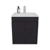 Depot E-shop Rayle Bathroom Vanity, 2 Doors, Black Wengue In Black