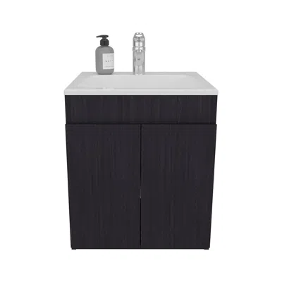 Depot E-shop Rayle Bathroom Vanity, 2 Doors, Black Wengue