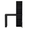 DEPOT E-SHOP RIPLEY WRITING DESK WITH BOOKCASE AND CABINET, BLACK