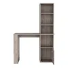 Depot E-shop Ripley Writing Desk With Bookcase And Cabinet, Light Gray