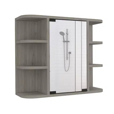 Depot E-shop Roma Mirrored Medicine Cabinet Light Grey In Gray