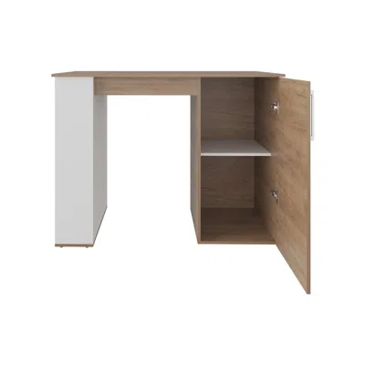 Depot E-shop Rossiter Kitchen Island, 1 Door, 5 Shelves, Natural Oak/white In Multi