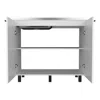 Depot E-shop Salento 2 Freestanding Utility Base Cabinet With Stainless Steel Countertop And 2-door,