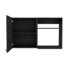 Depot E-shop Salento 2 Stackable Wall-mounted Storage Cabinet With 2 Side Shelf, Black