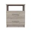 Depot E-shop Salento Nightstand, Two Drawers, One Shelf, Countertop- Light Grey, For Bedroom
