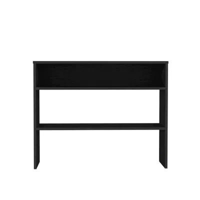 Depot E-shop Saxman Library Desk With 2 Shelves And 2 Legs, Black