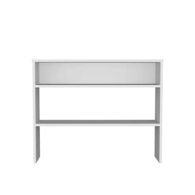 Depot E-shop Saxman Library Desk With 2 Shelves And 2 Legs, White In Gray