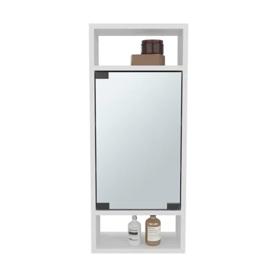 Depot E-shop Sayre Medicine Cabinet, 1 Door, 5 Shelves, 1 Mirror, White
