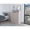 Depot E-shop Serbian Four Drawer Dresser, Countertop, One Open Shelf, Four Drawers-light Grey-white,