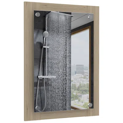 Depot E-shop Siena Bathroom Mirror, Frame, Looking Glass, Light Pine In Blue