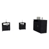 Depot E-shop Solon 3 Piece Bedroom Set, Rioja 4 Drawer Dresser + 2 Omaha Nightstands, Black