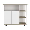Depot E-shop St. Thomas Kitchen Cart - Light Oak - White