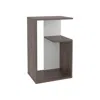 Depot E-shop Stebbins Side Table, 2 Shelves, Dark Walnut / White Washed Oak In Gray