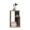 Depot E-shop Stebbins Side Table, 2 Shelves, Light Brown / Black Wengue In Brown