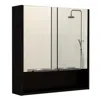 Depot E-shop Tatacoa Mirror Cabinet Black Wengue In Black
