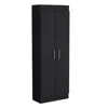 Depot E-shop Teller Pantry Cabinet With 5 Shelves, Black -kitchen In Black